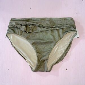 NEW PQ Haven Bikini Bottoms Belted Glitter High Waist Swimsuit with Belt Small